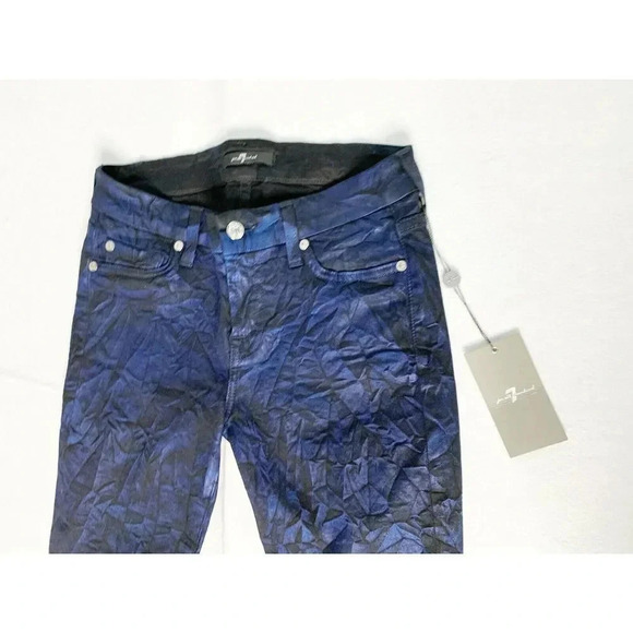 7 FOR ALL MANKIND Coated Crinkled skinny jeans size 26 - Picture 7 of 11